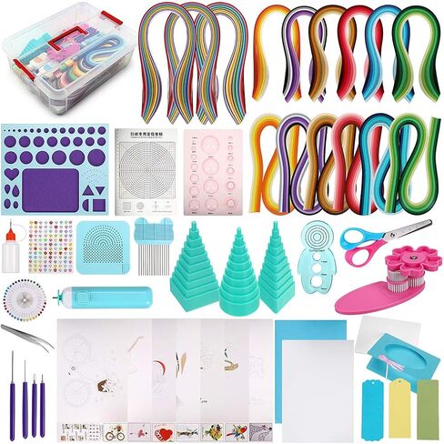 MDLUU Paper Quilling Tools with Storage Case, 5 Pieces Quilling Slotted Tools, 1 Piece Quilling Needle Pen for Paper Quilling Crafting, DIY Card making Project in Saudi Arabia