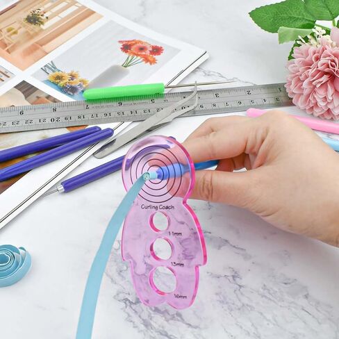 12 Pcs Paper Quilling Slotted Tool Paper Curling Tools Kit Quilling Needle Pen for Art Craft Different Size DIY Paper Cardmaking Project Rolling Multifunction Slotted Quilling Tool Set Handmade Tools in Saudi Arabia