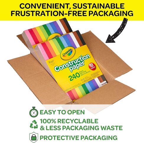 Crayola Construction Paper - 480ct (2pck), Bulk School Supplies For Kids, Teacher Classroom Must Have, Art Paper, Arts & Crafts in Saudi Arabia
