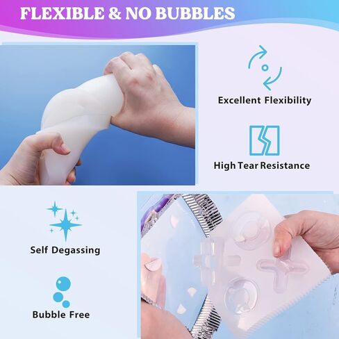 LET'S RESIN 8oz Silicone Mold Making Trial Kit, Fast Cure Mold Making Silicone Rubber, Easy Mixing, Flexible Platinum Cured Molding Silicone for Casting Resin Molds & Silicone Molds (Translucent) in Saudi Arabia