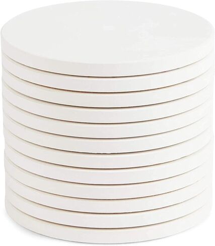 Unglazed Ceramic Tiles for Crafts, DIY Tile Coasters (White, 4.25 In, 12 Pack) in Saudi Arabia