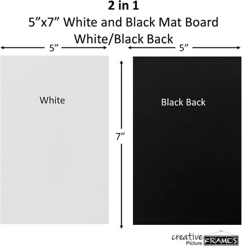 Creative Picture Frame 4x6-inch Black Board with White Back Face Acid Free 4-ply Mat Backer Board (Pack of 100) in Saudi Arabia