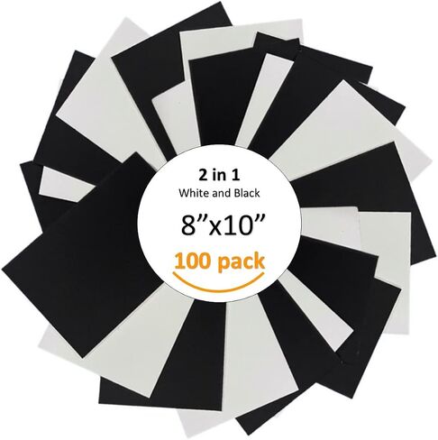 Creative Picture Frame 4x6-inch Black Board with White Back Face Acid Free 4-ply Mat Backer Board (Pack of 100) in Kuwait