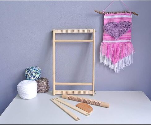 Yesland Multi-Craft Weaving Loom - Wooden Loom Large Frame Handcraft for Kids and Beginners -15.6 x 9.7 x 1.2 Inches in Saudi Arabia