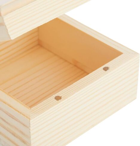 6 Pack Unfinished Wooden Boxes with Hinged Lids, Pinewood Magnetic Wood Box for Crafts, Jewelry Storage (3.5 x 3.5 x 2 In) in Saudi Arabia