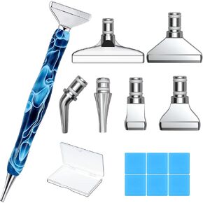 Heyseri 14PCS Diamond Painting Pen Accessories Tools Set, Exquisite Stainless Steel Metal Pen Tips,Ergonomic Diamond Art Drill Pen and 6 Painting Glue Clay,Comfort Grip (14 PCS-Green Pen+Rose Gold) in Saudi Arabia