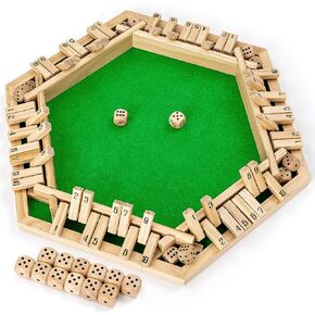 ropoda Shut The Box Game, Upgraded 1-6 Player Wooden Board Games for Adult and Kids, Easy to Learn Shut The Box Dice Game -Addition Training, Fun for Family Game Night in Saudi Arabia