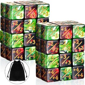 48 Pieces Dice Counters Token Dice D6 Dice Cube Loyalty Counter Dice Compatible with MTG, CCG, Card Gaming Accessory, 2 Styles