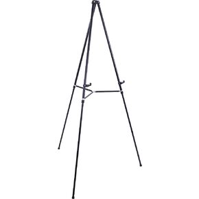 U.S. Art Supply 66" High Showroom Black Aluminum Display Easel and Presentation Stand (Pack of 4) - Large Adjustable Height Portable Floor and Tabletop Tripod, Holds 25 lbs, Paintings, Signs, Posters
