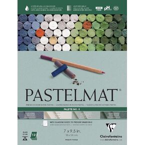 Clairefontaine Pastelmat Glued Pad - Palette No. 7 - (9 1/2 x 12 Inches) 24 x 30 cm - 360g - 12 Sheets - Sanguine Red, Sand, Beige, Dark Grey in Saudi Arabia
