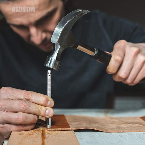 أدوات جلدية، خرامة ثقب جلدي، أدوات عمل جلدية، مجموعة خرامة جلدية 1+2+4 شوكة، مكواة وخز حادة لخياطة الجلد، مجموعات حرفية جلدية، مجموعات أعمال يدوية ذاتية الصنع (4 مم) ASONTAO in Kuwait