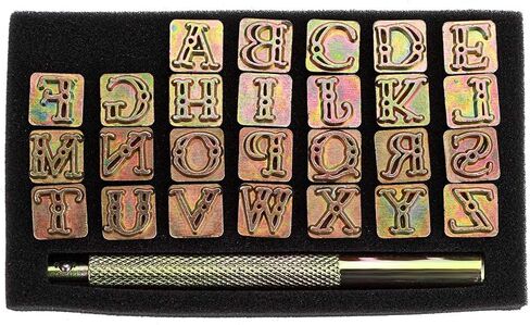 OwnMy 36PCS Leather Stamping Kit, Capital Letters and Numbers Stamps Set in Kuwait