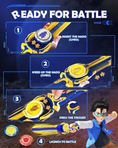 Infinity Nado Battling Tops Burst Toy for Boys Grils Age 5+ Including Gaming Top Toys, Sword Launcher - Dream World Magic Dragon, Lightning Purple in Saudi Arabia