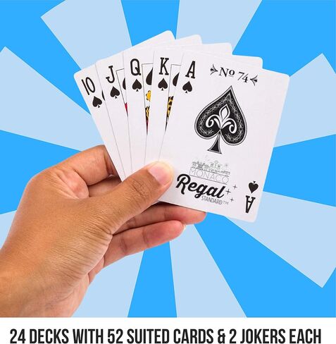 Regal Games – Bulk Playing Cards -2 Sets of 72 -Red and Blue -144 Pack -Poker Size, Standard Index -for Blackjack, Euchre, Canasta Card Game -Perfect for Large Events, Bulk Purchasing in Kuwait