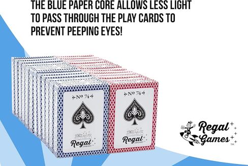 Regal Games – Bulk Playing Cards -2 Sets of 72 -Red and Blue -144 Pack -Poker Size, Standard Index -for Blackjack, Euchre, Canasta Card Game -Perfect for Large Events, Bulk Purchasing in Kuwait
