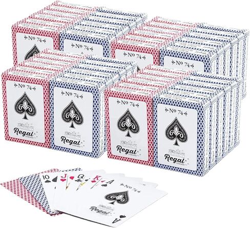 Regal Games – Bulk Playing Cards -2 Sets of 72 -Red and Blue -144 Pack -Poker Size, Standard Index -for Blackjack, Euchre, Canasta Card Game -Perfect for Large Events, Bulk Purchasing in Kuwait