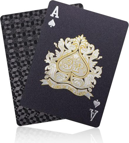 WJPC Easy Shuffling Plastic Waterproof Playing Cards,Cool Black Dragon Poker Cards for Game and Party, Deck of Cards（Dragon in Kuwait