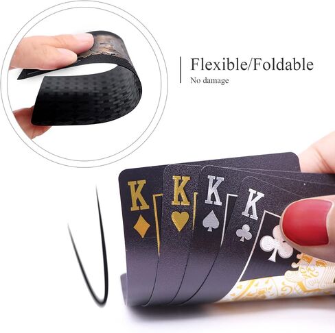 WJPC Easy Shuffling Plastic Waterproof Playing Cards,Cool Black Dragon Poker Cards for Game and Party, Deck of Cards（Dragon in Kuwait