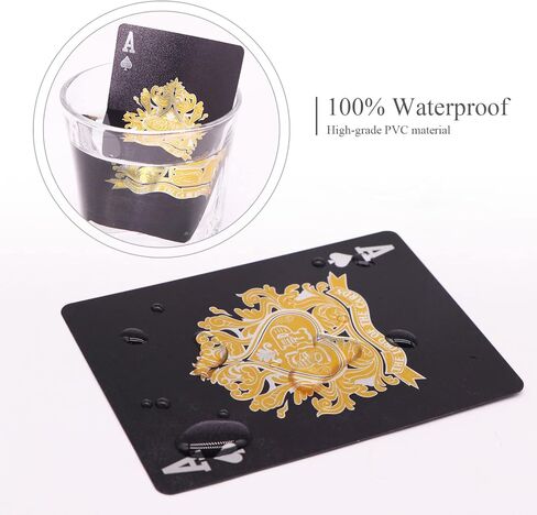 WJPC Easy Shuffling Plastic Waterproof Playing Cards,Cool Black Dragon Poker Cards for Game and Party, Deck of Cards（Dragon in Kuwait