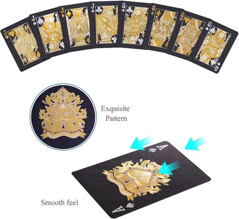 WJPC Easy Shuffling Plastic Waterproof Playing Cards,Cool Black Dragon Poker Cards for Game and Party, Deck of Cards（Dragon in Kuwait