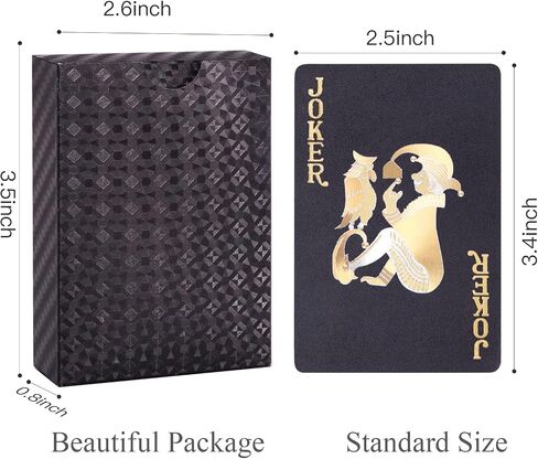 WJPC Easy Shuffling Plastic Waterproof Playing Cards,Cool Black Dragon Poker Cards for Game and Party, Deck of Cards（Dragon in Kuwait