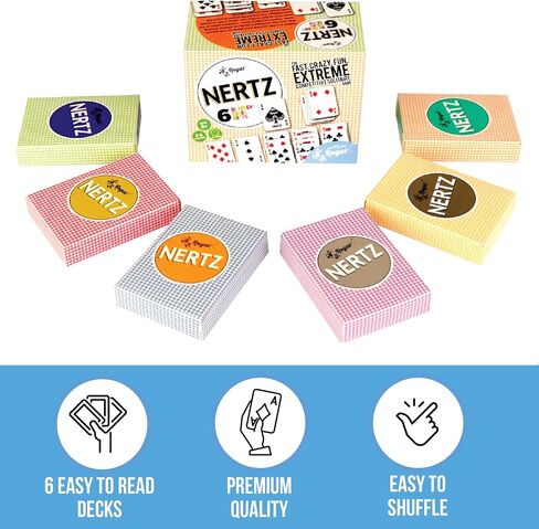 Regal Games Nertz Playing Cards 12 Pack - Decks of 12 Color Cards Wide-Size & Fun Playing Cards - Deck of Playing Cards for Poker, Solitaire, Blackjack & More in Saudi Arabia