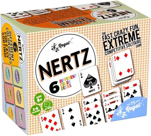 Regal Games Nertz Playing Cards 12 Pack - Decks of 12 Color Cards Wide-Size & Fun Playing Cards - Deck of Playing Cards for Poker, Solitaire, Blackjack & More in Saudi Arabia