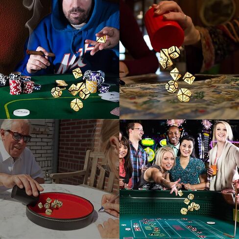 Light Up DND Dice, USB Rechargeable Electric Dice with Charging Box, 7 Pcs Glowing Polyhedral Dice Set, Shake to LED D&D Dice Set for Dungeons and Dragons RPG Role Playing Table Games in Kuwait