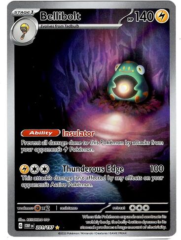 Pokemon - Bellibolt 201/197 - Obsidian Flames - Illustration Rare - Holo Foil Full Art in Kuwait