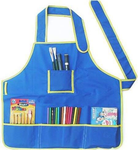 STOBOK Children Kids Waterproof Art Craft Apron Smock for DIY Painting Drawing (Blue) in Saudi Arabia