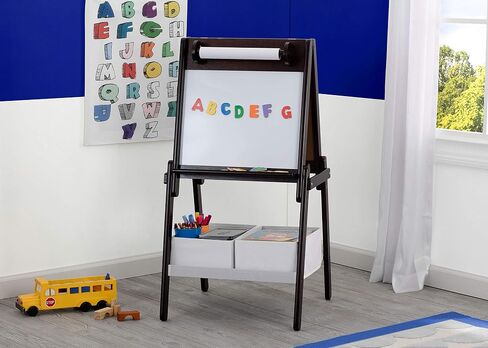 Delta Children MySize Kids Double-Sided Storage Easel -Ideal for Arts & Crafts, Drawing, Homeschooling and More - Greenguard Gold Certified, Grey in Kuwait