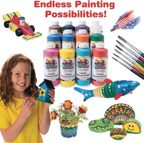 S&S Worldwide Color Splash Liquid Tempera Bulk Paint, 16-oz in Saudi Arabia