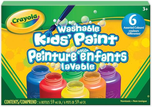 Crayola Washable Kids Paint, 6 Count, Kids At Home Activities, Painting Supplies, Gift, Assorted in Saudi Arabia