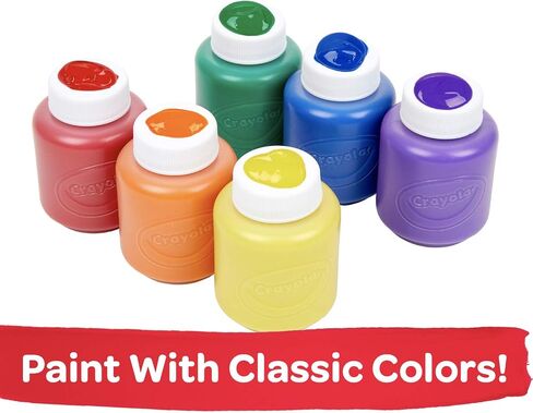Crayola Washable Kids Paint, 6 Count, Kids At Home Activities, Painting Supplies, Gift, Assorted in Saudi Arabia