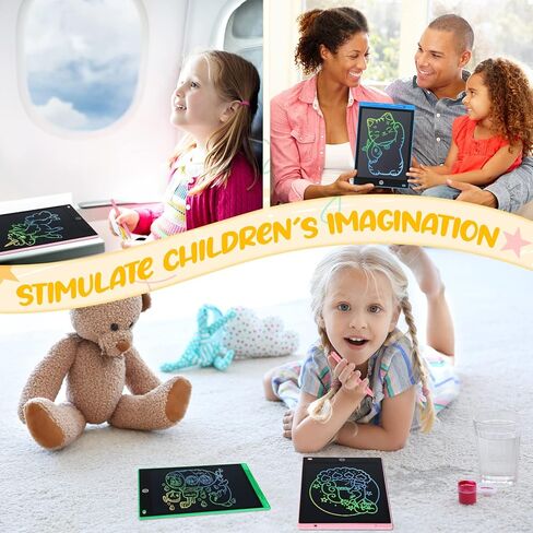 4 Pcs 12 Inch LCD Writing Tablet Doodle Board for Kids Digital Erasable Drawing Pad with Colorful Screen Educational for 3-10 Years Old Girls Boys(Colorful) in Saudi Arabia