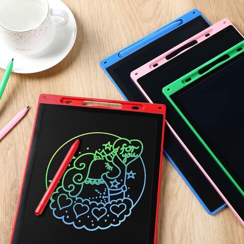 4 Pcs 12 Inch LCD Writing Tablet Doodle Board for Kids Digital Erasable Drawing Pad with Colorful Screen Educational for 3-10 Years Old Girls Boys(Colorful) in Saudi Arabia