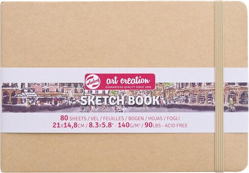 Tarens T9314-011M دفتر رسم Art Creations، دفتر رسم، 3.5 × 5.5 بوصة (9 × 14 سم)، وردي فاتح، السُمك: 4.9 أونصة/قدم مربع (140 جم/م2)، ورق ناعم خالٍ من الأحماض، 80 ورقة مجلدة in Kuwait