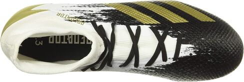حذاء كرة القدم رجالي من adidas 20.3 Firm Ground، أبيض/ذهبي معدني/أسود، 10 US in Saudi Arabia