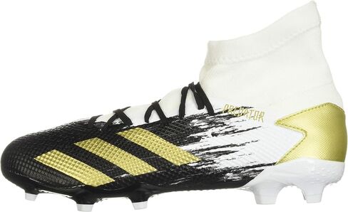 حذاء كرة القدم رجالي من adidas 20.3 Firm Ground، أبيض/ذهبي معدني/أسود، 10 US in Saudi Arabia