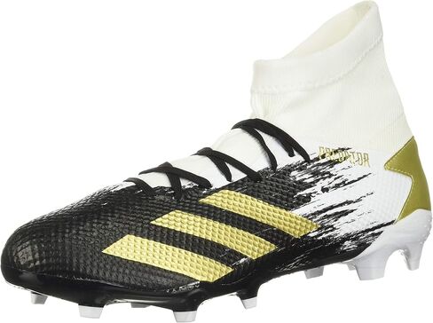 حذاء كرة القدم رجالي من adidas 20.3 Firm Ground، أبيض/ذهبي معدني/أسود، 10 US in Saudi Arabia