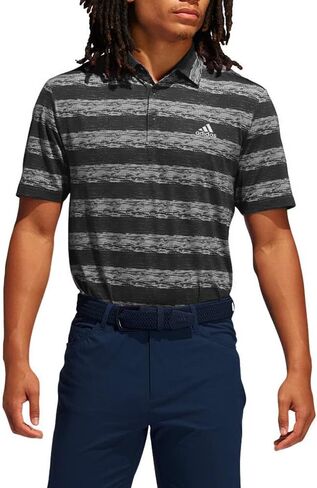 adidas Men's Painted Stripe Recycled Polyester Aero.rdy Polo Shirt in Saudi Arabia
