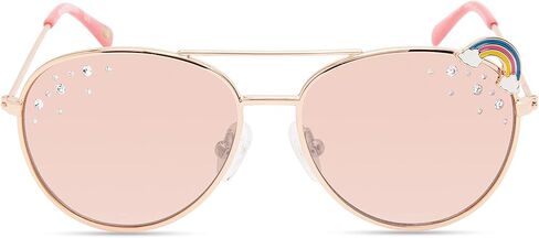 Skechers Girls' SEA9085 Pilot Sunglasses, Shiny Rose Gold, 49mm in Saudi Arabia