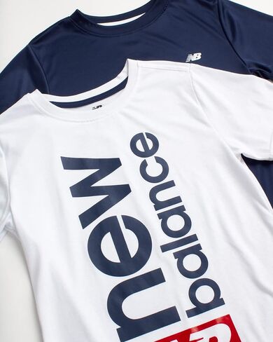 New Balance Boys' T-Shirt - 2 Pack Short Sleeve Active Performance Tee – Dry Fit Shirt for Boys (8-20) in Saudi Arabia