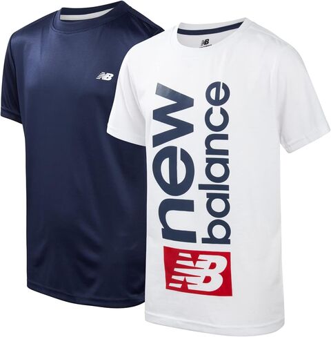 New Balance Boys' T-Shirt - 2 Pack Short Sleeve Active Performance Tee – Dry Fit Shirt for Boys (8-20) in Saudi Arabia