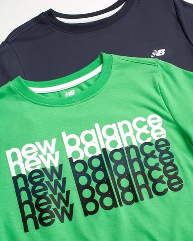 New Balance Boys' T-Shirt - 2 Pack Short Sleeve Active Performance Tee – Dry Fit Shirt for Boys (8-20) in Saudi Arabia