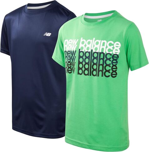 New Balance Boys' T-Shirt - 2 Pack Short Sleeve Active Performance Tee – Dry Fit Shirt for Boys (8-20) in Saudi Arabia