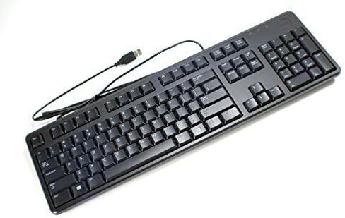 Aquamoon Trading New KB212-B Genuine Dell External USB Wired Black US-English 104-Key w/Number Pad Input Data Communication DJ454 5P02F 4G481 Performance Keyboard SK-8120 L50U KB-4021 in Kuwait