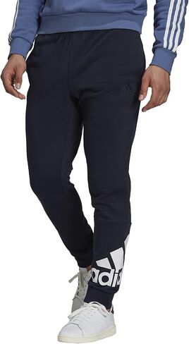 adidas Men's Essentials French Terry Tapered Cuff Logo Pants in Saudi Arabia