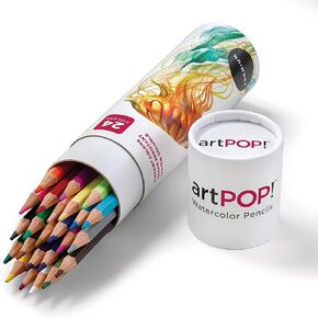 artPOP! Watercolor Pencils, 24 Vibrant Colors, Premium Quality, Hexagonal Grip, Water Soluble Colors for Drawing, Blending, Painting, and Mixed Media