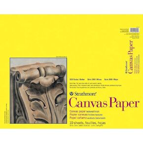 Strathmore 300 Series Glue Bound Canvas Paper Pad, 115 lb. Canvas Texture, 9 X 12 inches, White, 10 Sheets (310-9) in Saudi Arabia